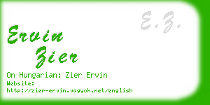 ervin zier business card